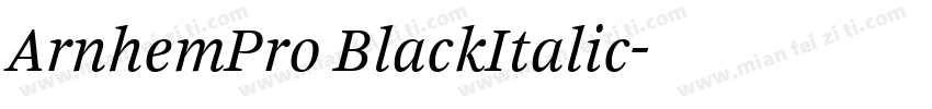 ArnhemPro BlackItalic字体转换